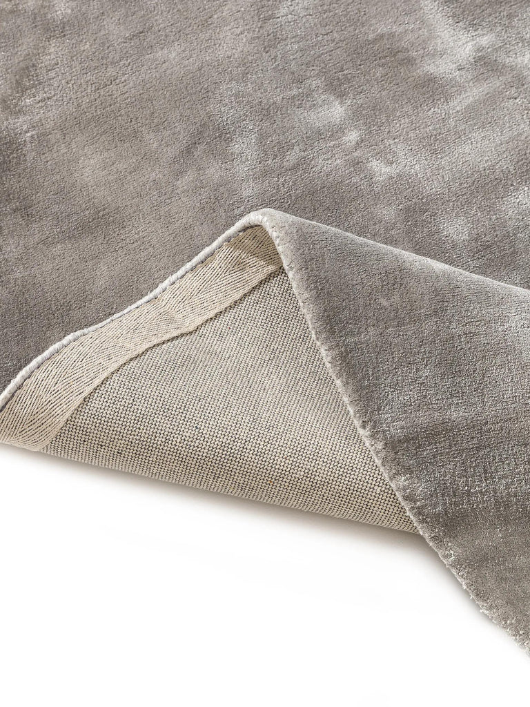 Tapis moderne uni rond gris 120 cm de diamètre