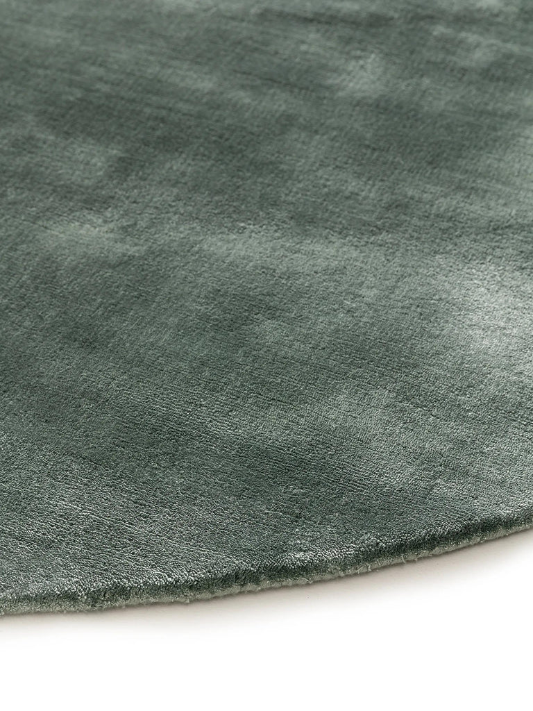 Tapis moderne uni rond vert sauge 200 cm de diamètre