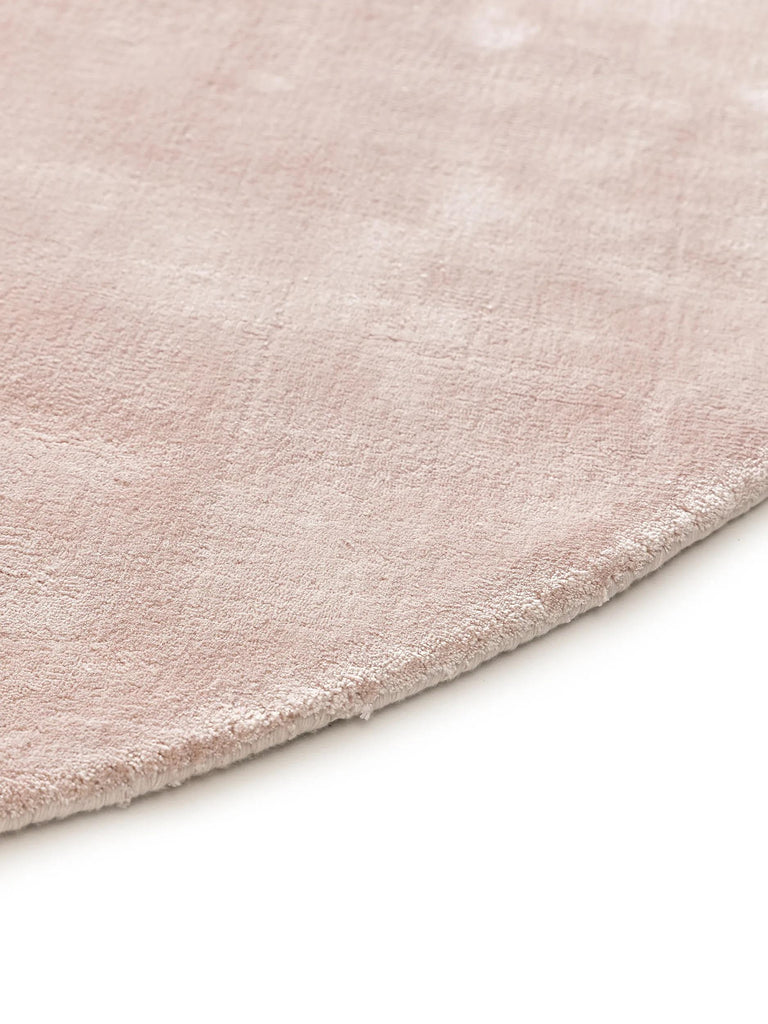 Tapis moderne uni rond rose clair  160 cm de diamètre