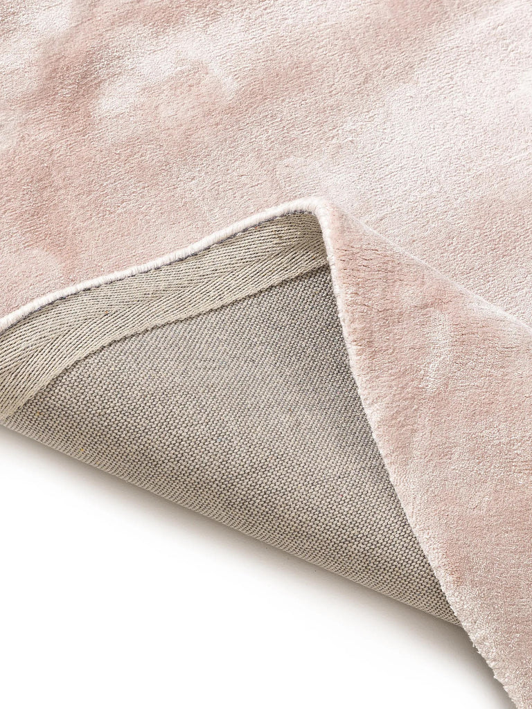 Tapis moderne uni rond rose clair  160 cm de diamètre