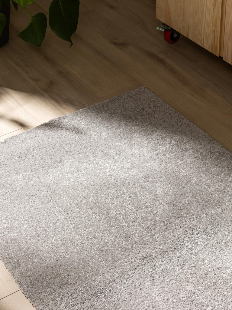 Tapis shaggy uni de couloir gris 80x250 cm