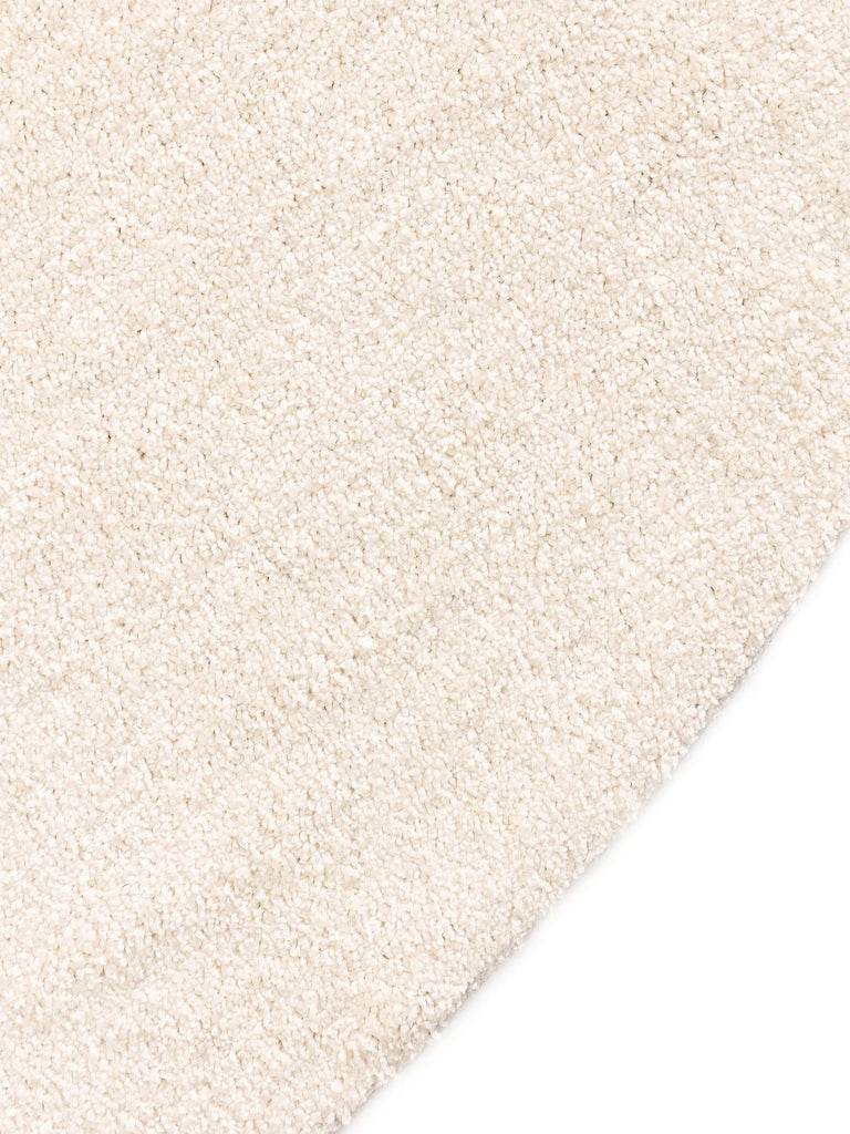 Tapis shaggy uni rond crème 150 cm de diamètre
