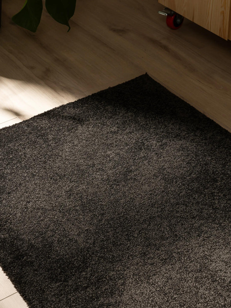 Tapis shaggy uni de couloir noir 80x250 cm