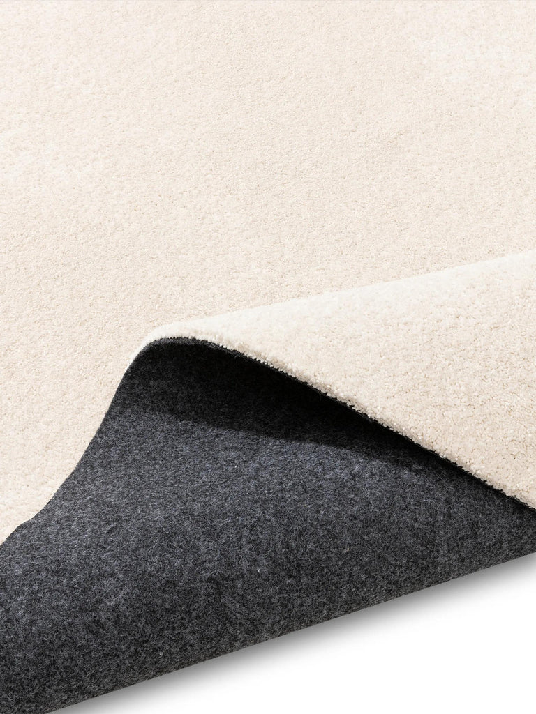 Tapis shaggy uni rond crème lavable 200 cm de diamètre