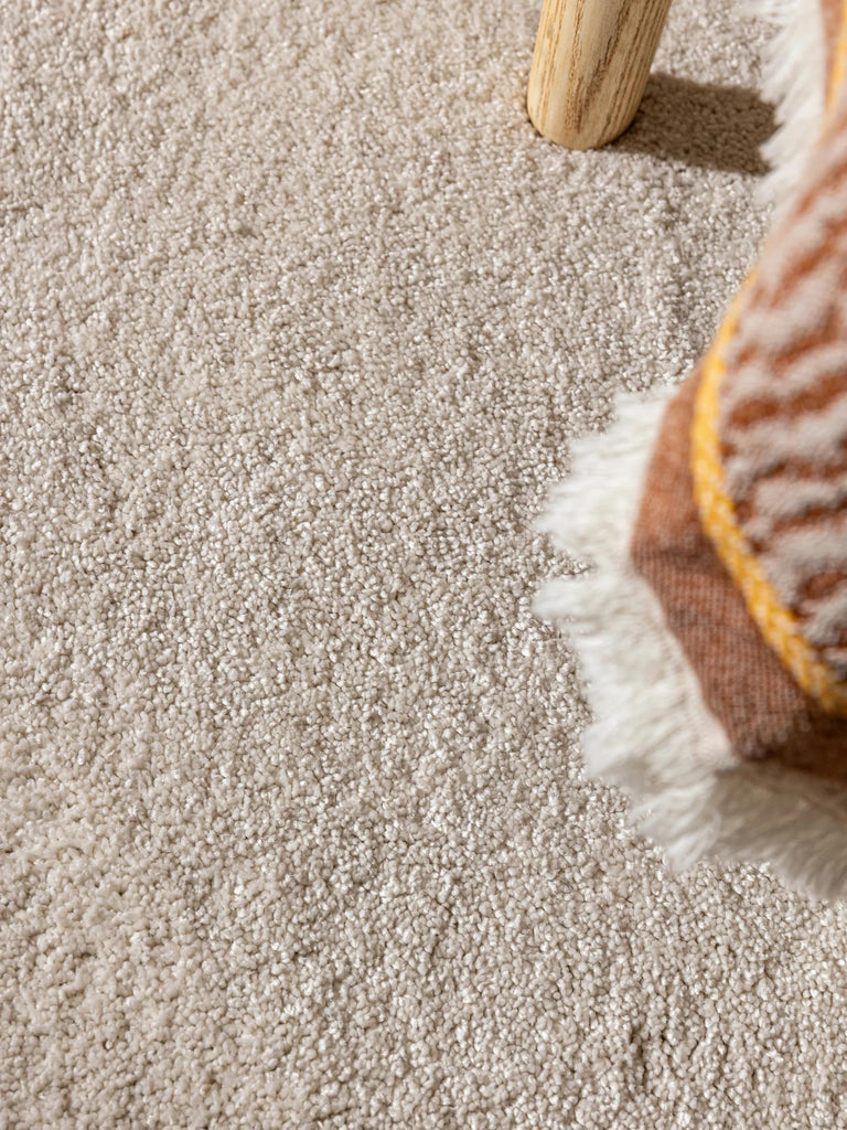 Tapis shaggy uni crème lavable 120x170 cm