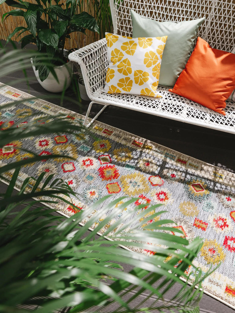 Tapis ethnique de couloir multicolore d'intérieur et d'extérieur 80x300 cm