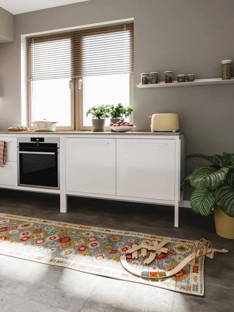 Tapis ethnique de couloir multicolore d'intérieur et d'extérieur 80x300 cm