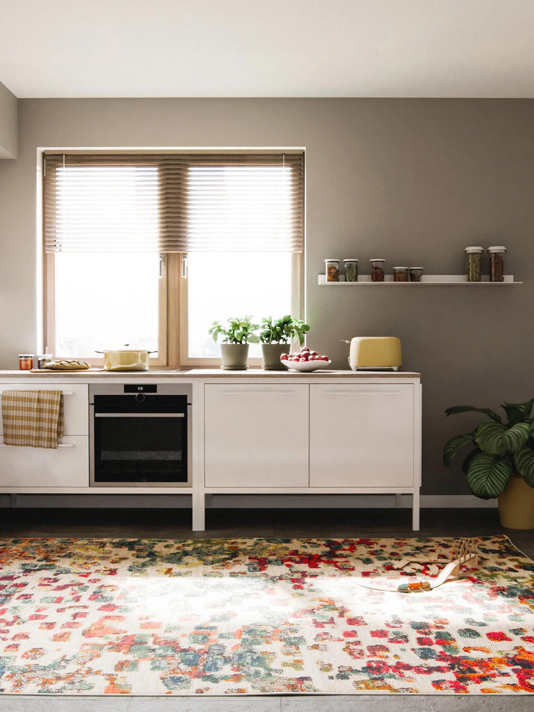 Tapis contemporain tressé multicolore d'intérieur et d'extérieur 200x290 cm