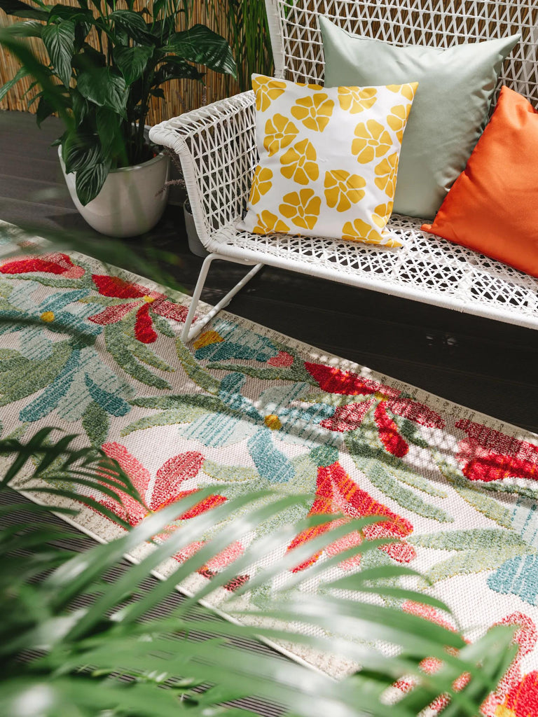 Tapis à fleurs de couloir multicolore d'intérieur et d'extérieur 80x300 cm