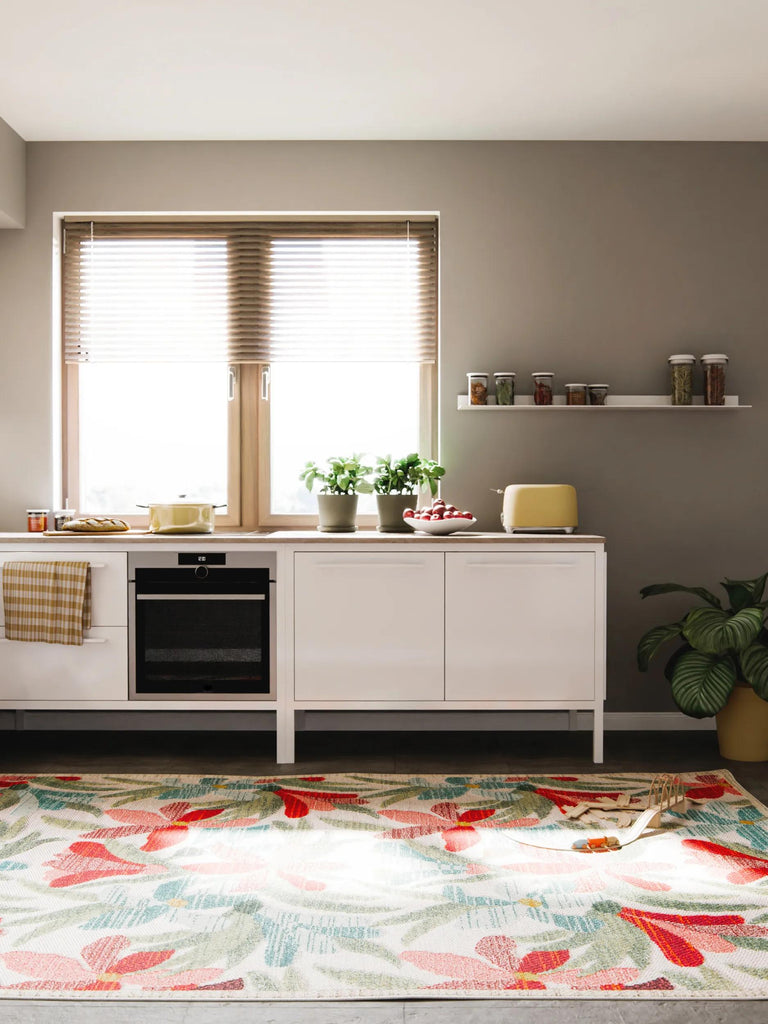 Tapis à fleurs multicolore d'intérieur et d'extérieur 140x200 cm