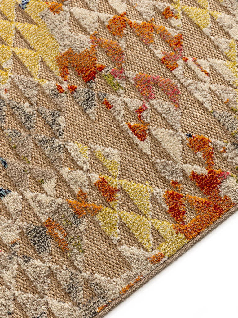 Tapis contemporain géométrique motif triangulaire  de couloir multicolore d'intérieur et d'extérieur 80x300 cm