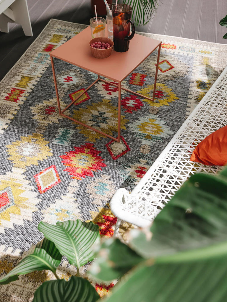 Tapis ethnique multicolore d'intérieur et d'extérieur 200x290 cm