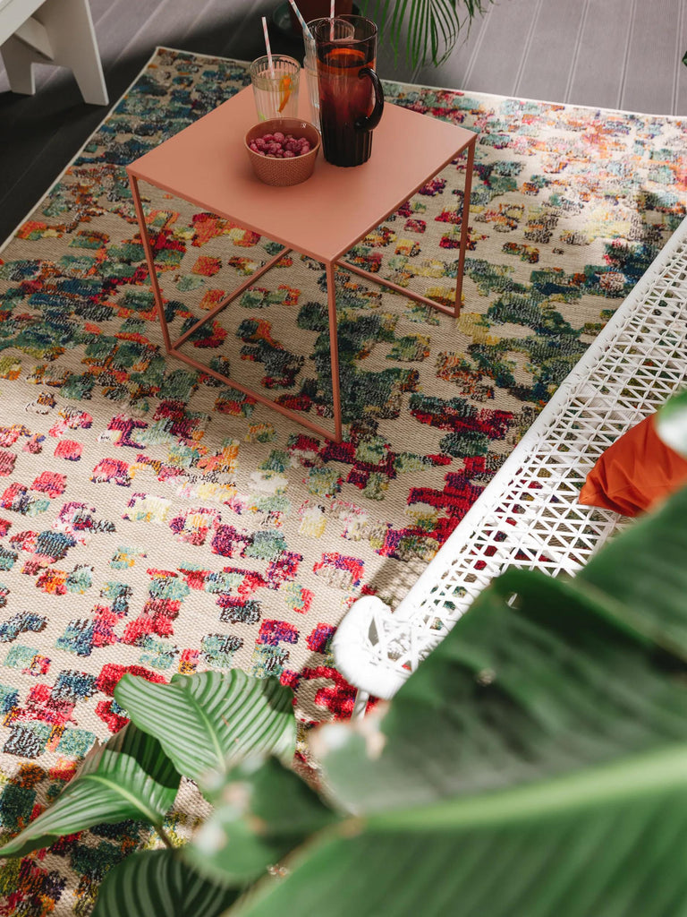 Tapis contemporain tressé multicolore d'intérieur et d'extérieur 160x230 cm