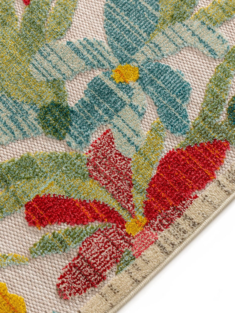 Tapis à fleurs de couloir multicolore d'intérieur et d'extérieur 70x240 cm