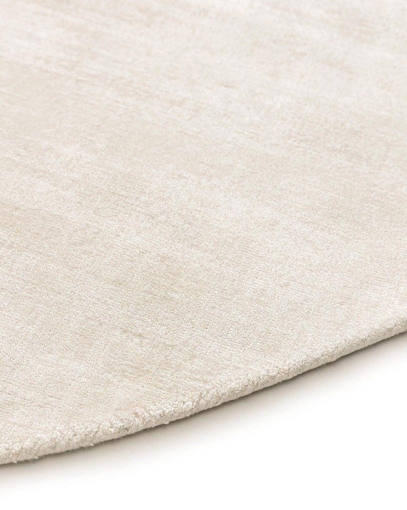 Tapis moderne  uni rond crème 120 cm de diamètre