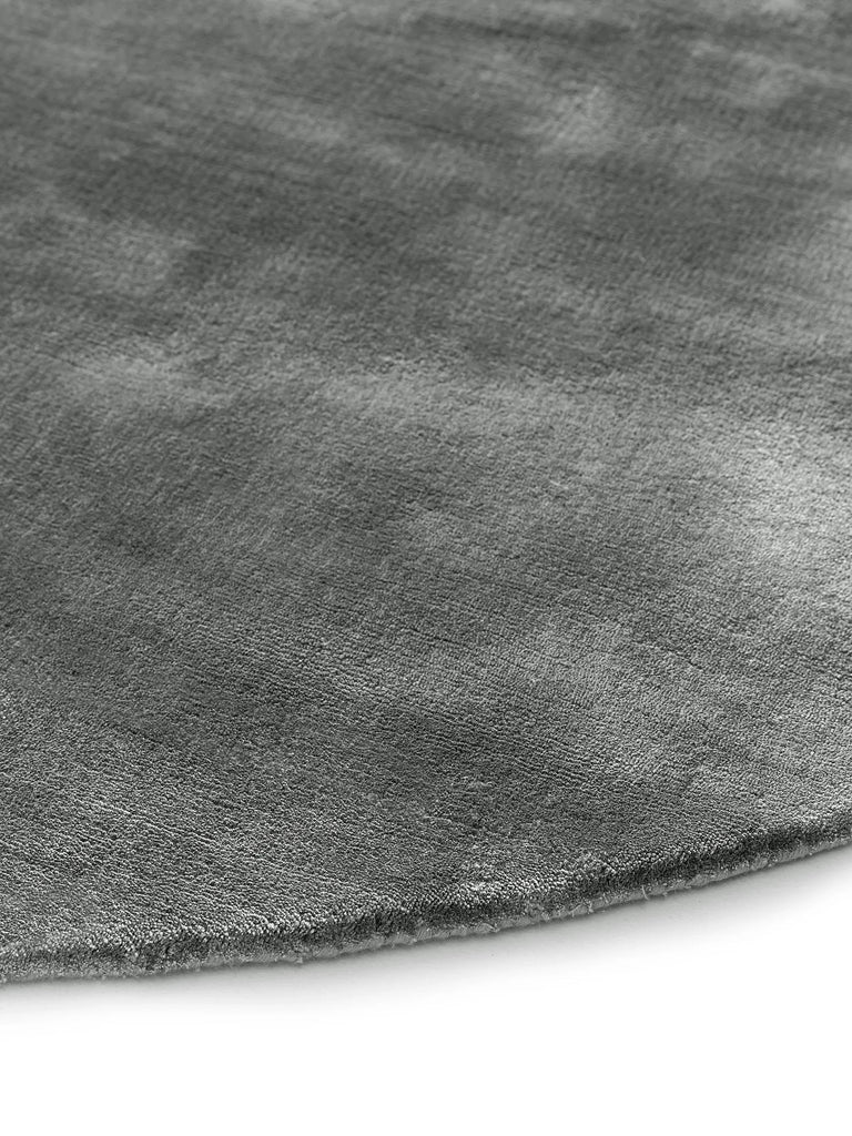 Tapis moderne  uni rond gris foncé 120 cm de diamètre