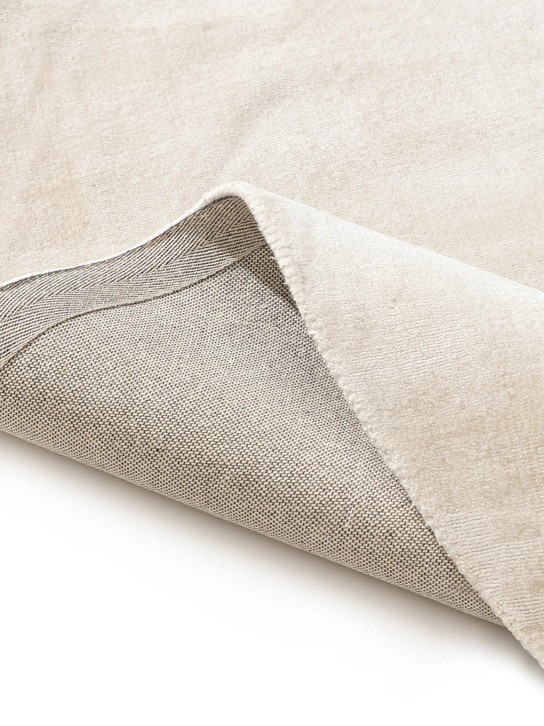 Tapis moderne  uni rond crème 160 cm de diamètre