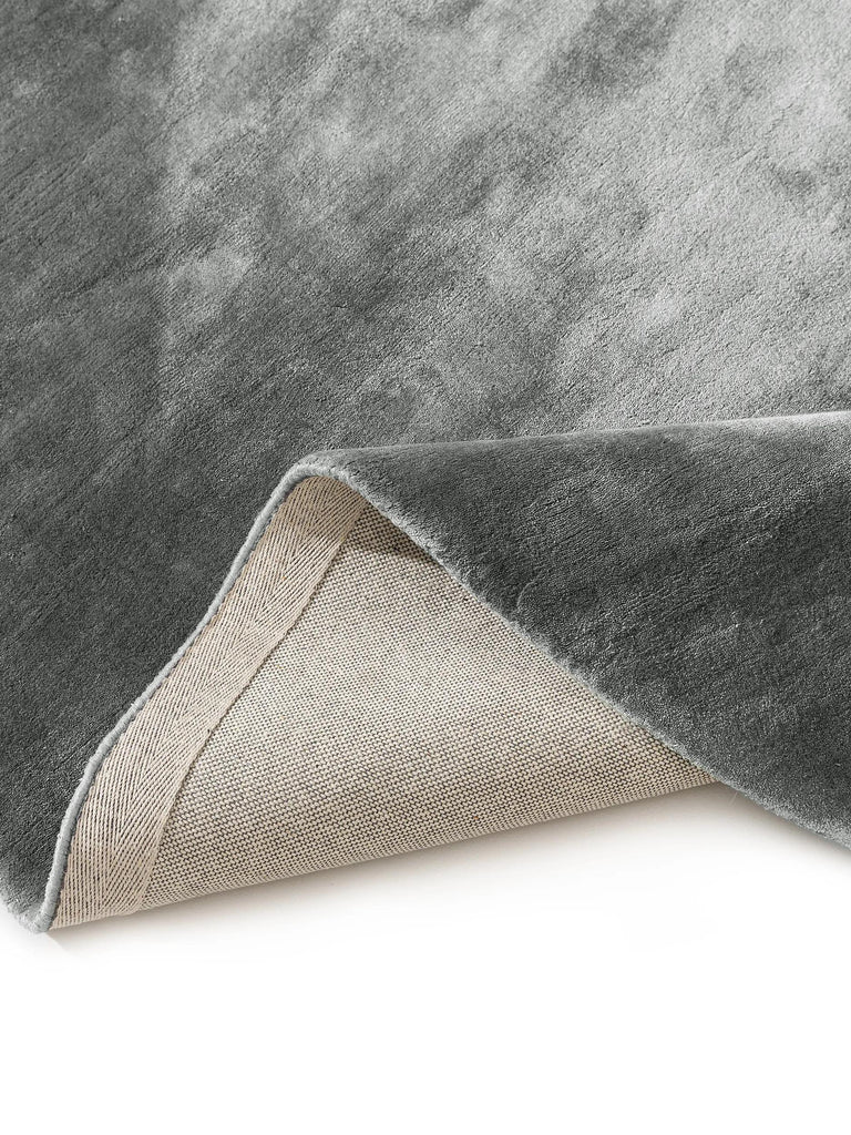 Tapis moderne  uni rond gris foncé 120 cm de diamètre