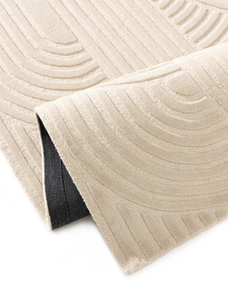 Tapis scandinave  relief crème en laine 160x230 cm