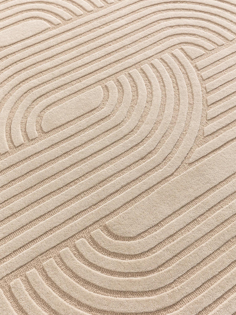 Tapis scandinave  relief beige en laine 160x230 cm