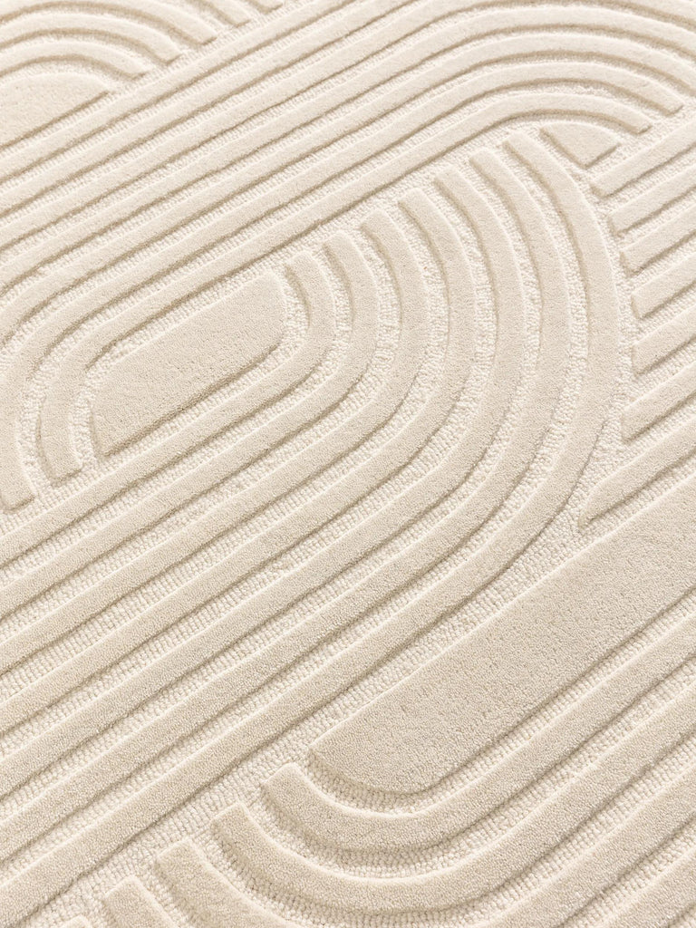 Tapis scandinave  relief crème en laine 200x300 cm