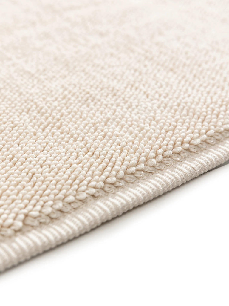 Tapis moderne  uni de bain beige en coton 70x120 cm