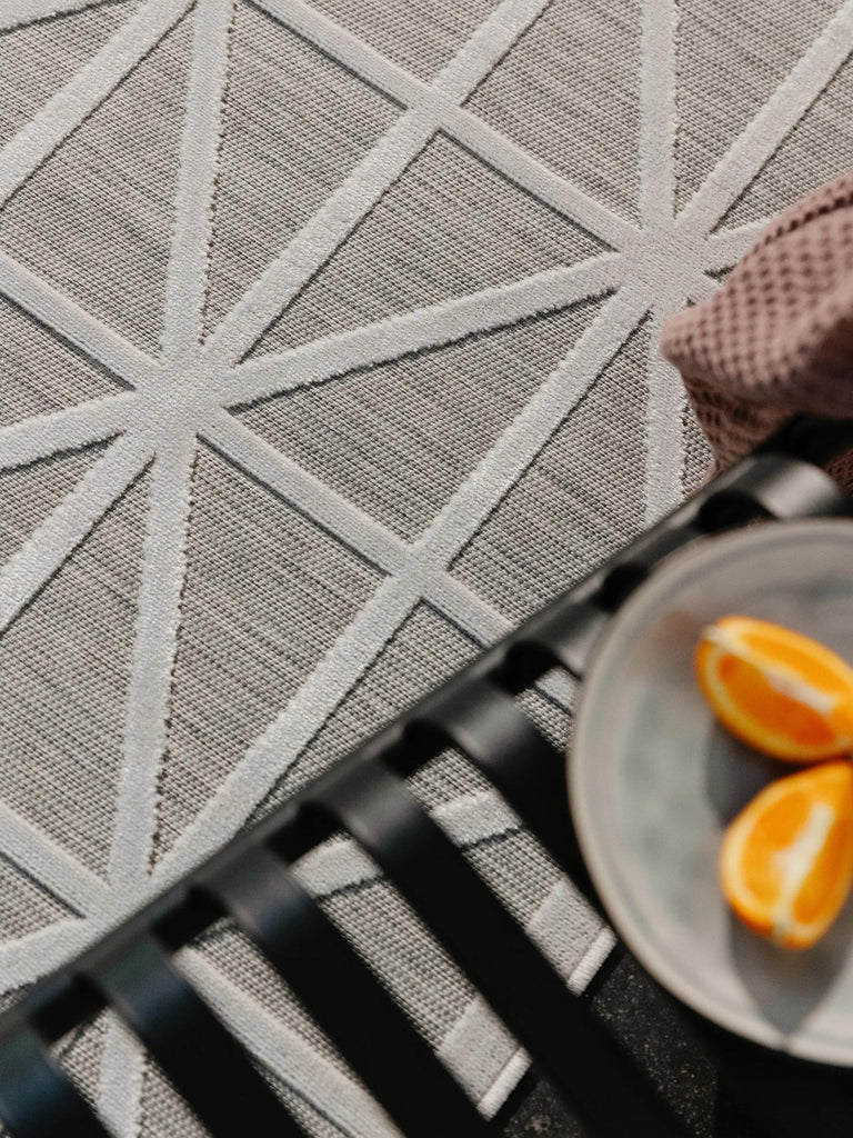 Tapis géométrique losange gris d'intérieur et d'extérieur 200x300 cm