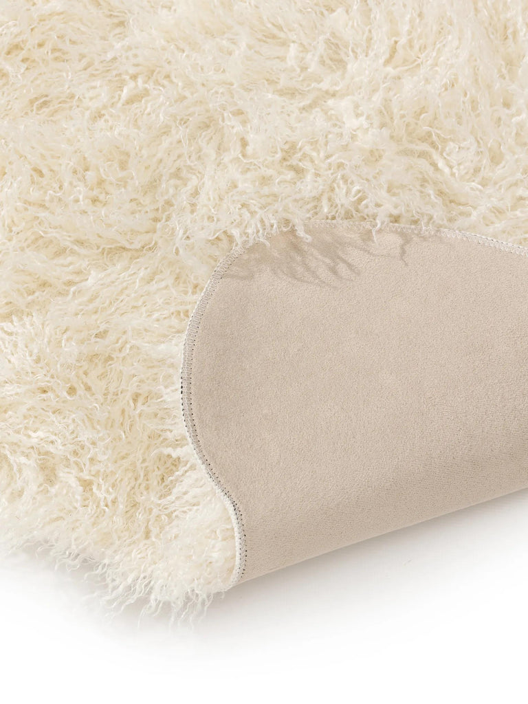 Tapis shaggy poils longs  crème 60x90 cm