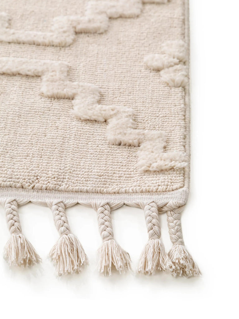 Tapis berbère à franges crème 160x230 cm