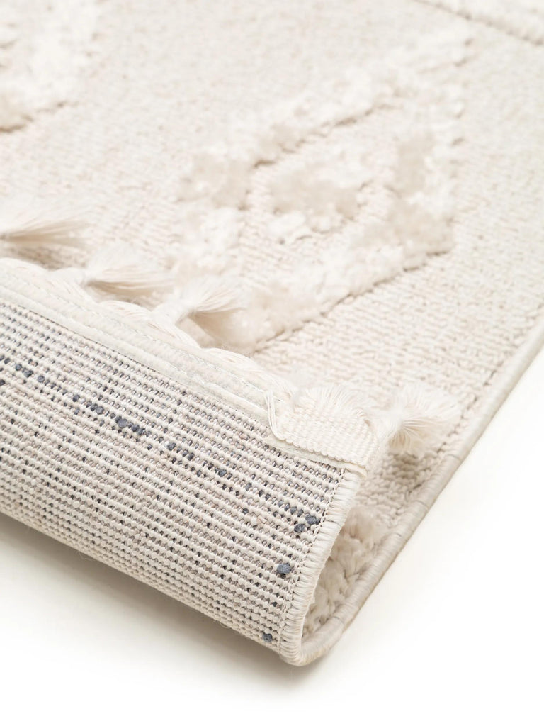 Tapis berbère à franges, losanges beige 80x150 cm