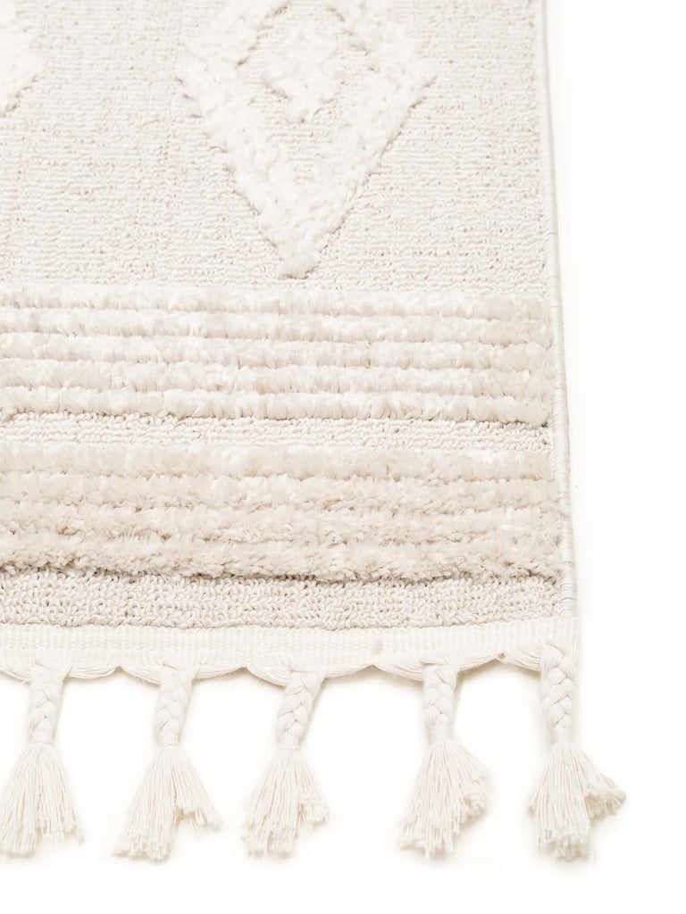 Tapis berbère à franges, losanges beige 160x230 cm