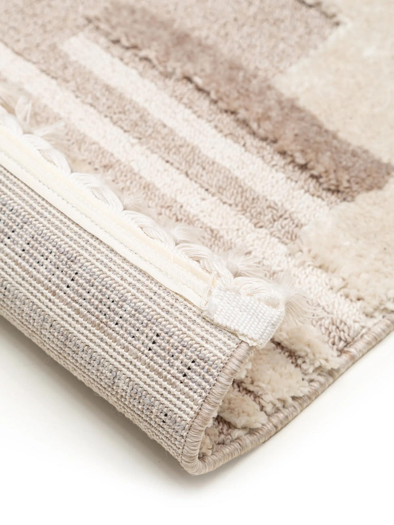 Tapis berbère géométrique, à franges  beige et marron  160x230 cm