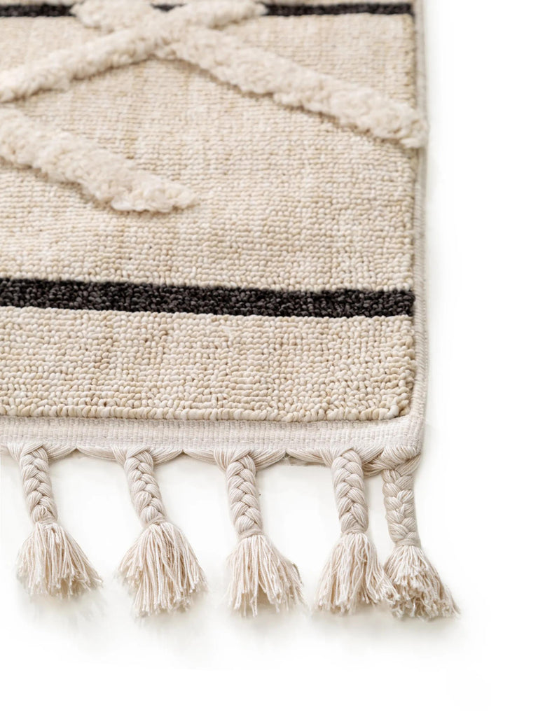 Tapis berbère à franges géométrique  beige 160x230 cm