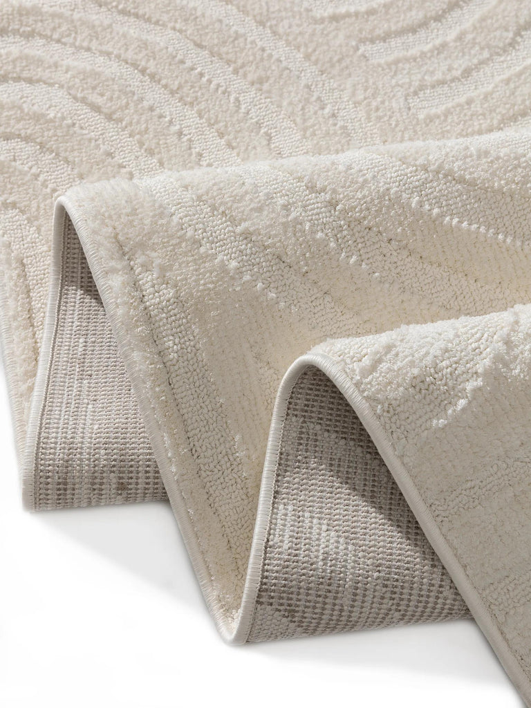 Tapis scandinave géométrique beige 80x150 cm