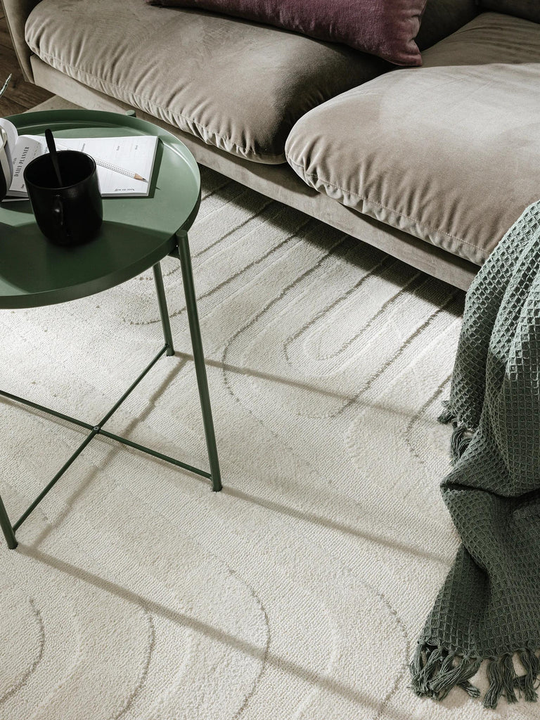 Tapis scandinave  géométrique, uni crème 160x230 cm