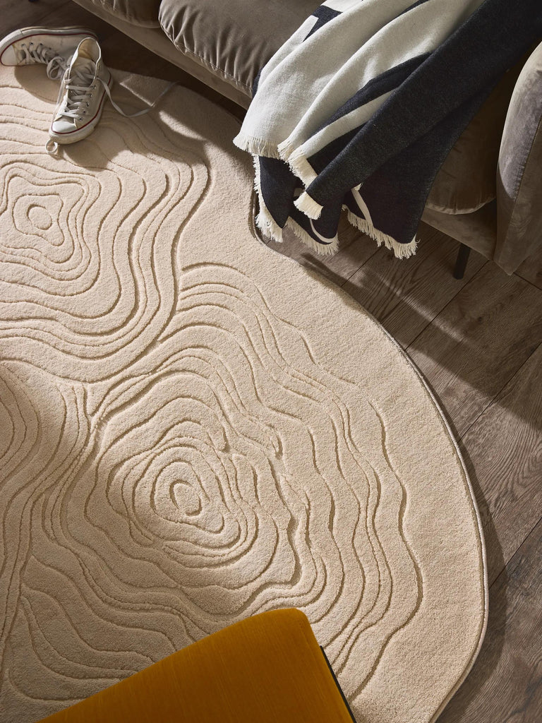 Tapis géométrique beige 120x160 cm