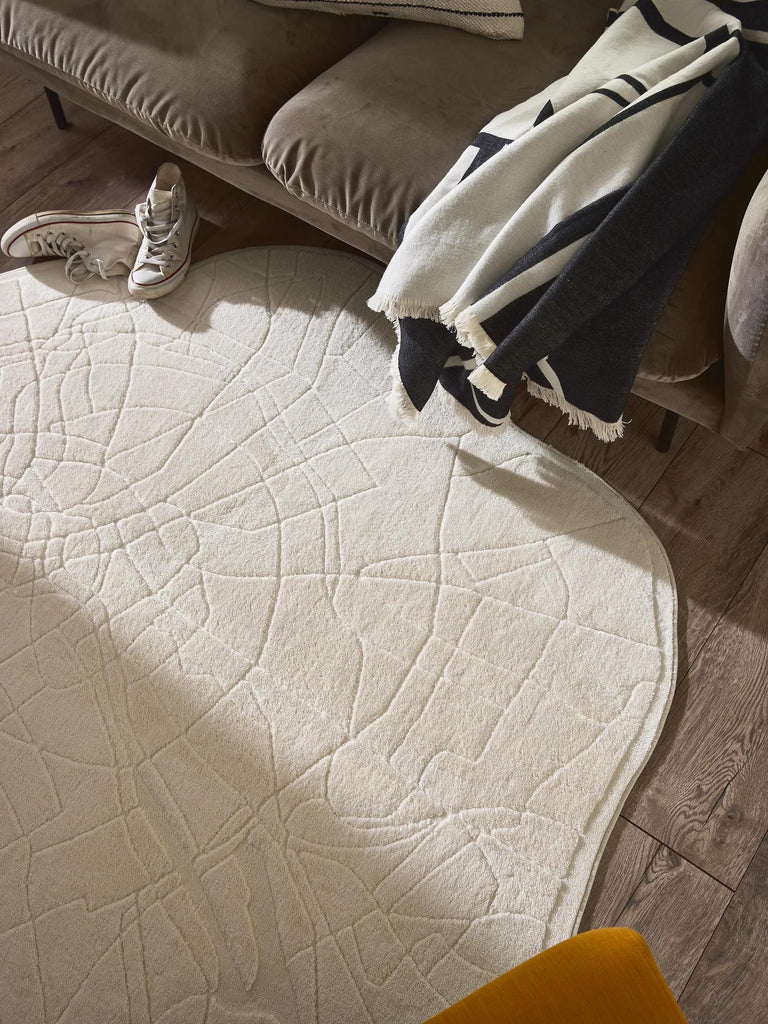 Tapis moderne carte de berlin blanc 160x200 cm