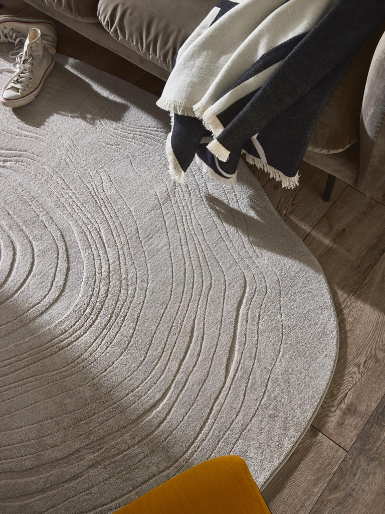 Tapis moderne géométrique, ovale gris 120x160 cm