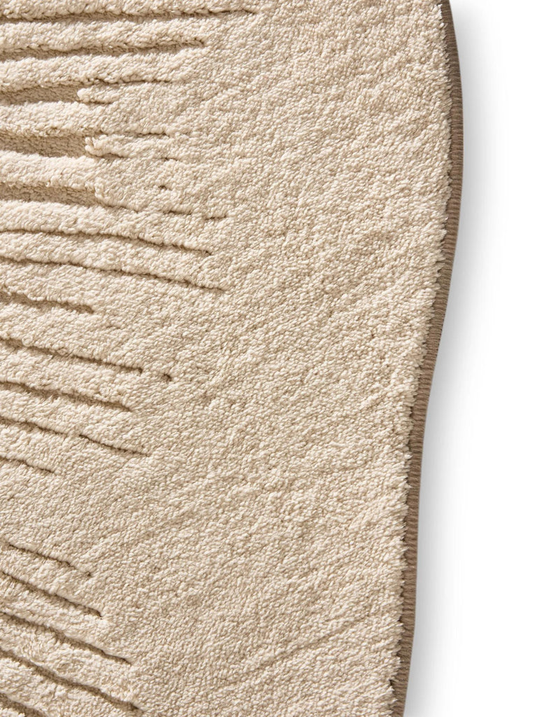 Tapis moderne  rainures rond beige 160 cm de diamètre