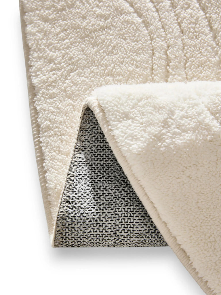 Tapis moderne géométrique ovale blanc 80x110 cm