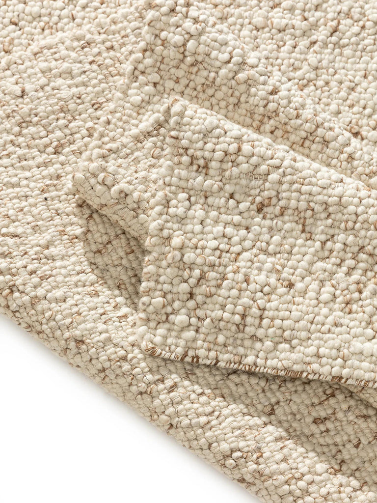 Tapis scandinave perlé beige en laine 120x170 cm