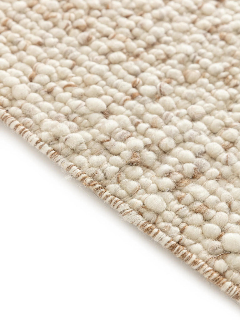 Tapis scandinave perlé beige en laine 250x300 cm