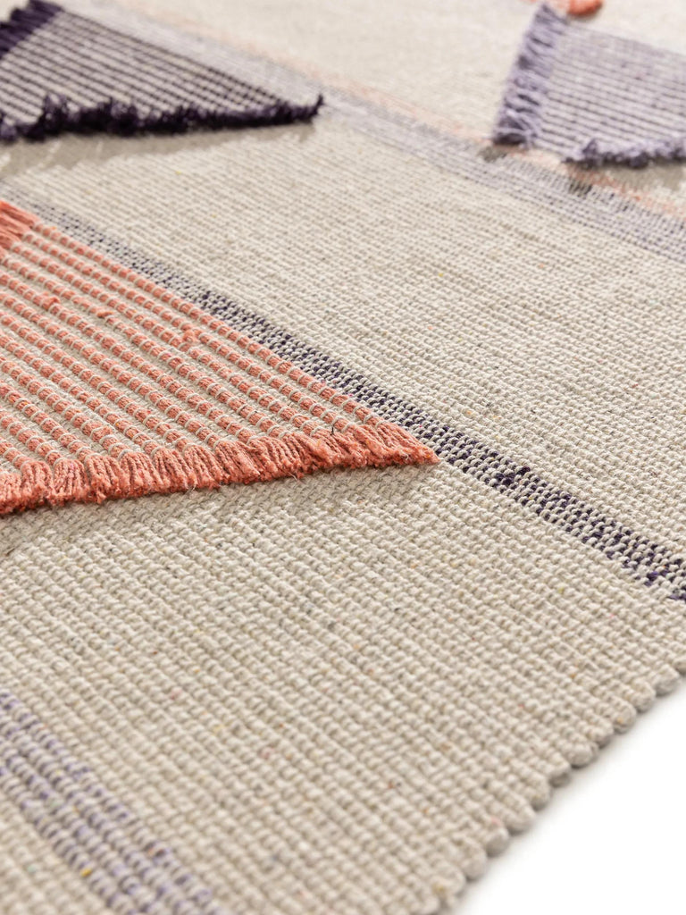 Tapis géométrique motif triangle enfant violet 80x120 cm