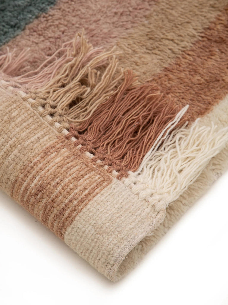 Tapis moderne  motif arc-en-ciel enfant multicolore en laine 120x170 cm