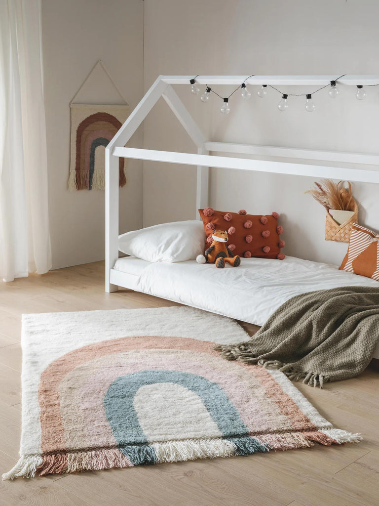 Tapis moderne  motif arc-en-ciel enfant multicolore en laine 160x230 cm