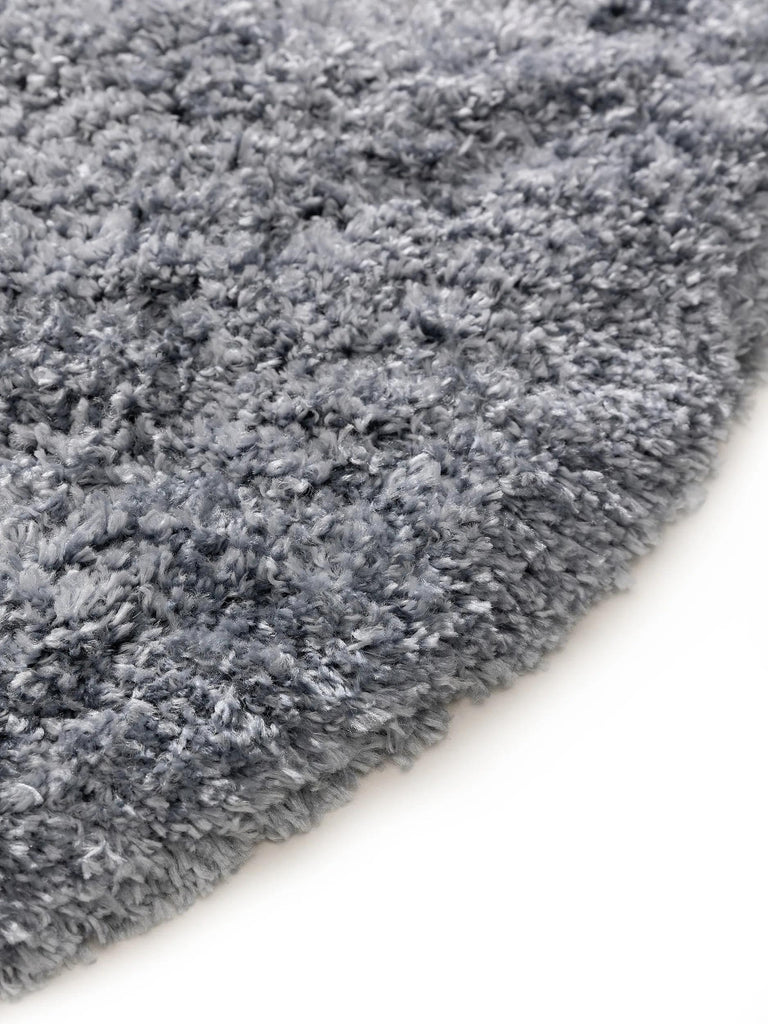 Tapis shaggy rond gris bleuté 120 cm de diamètre