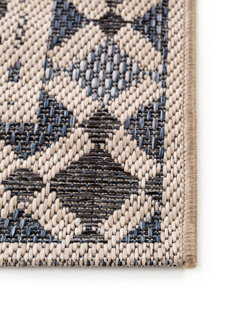 Tapis oriental de couloir gris et beige d'intérieur et d'extérieur 67x240 cm