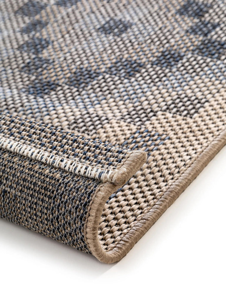 Tapis ethnique gris bleu et beige d'intérieur et d'extérieur 160x230 cm