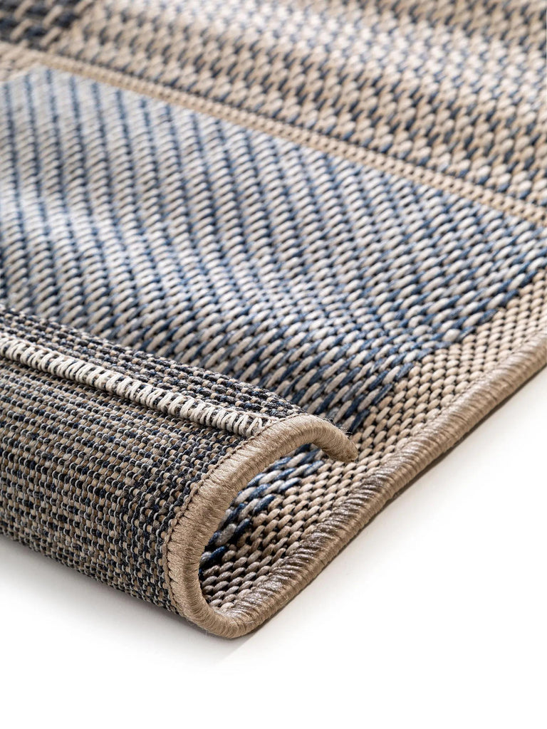 Tapis patchwork gris bleu et beige d'intérieur et d'extérieur 160x230 cm