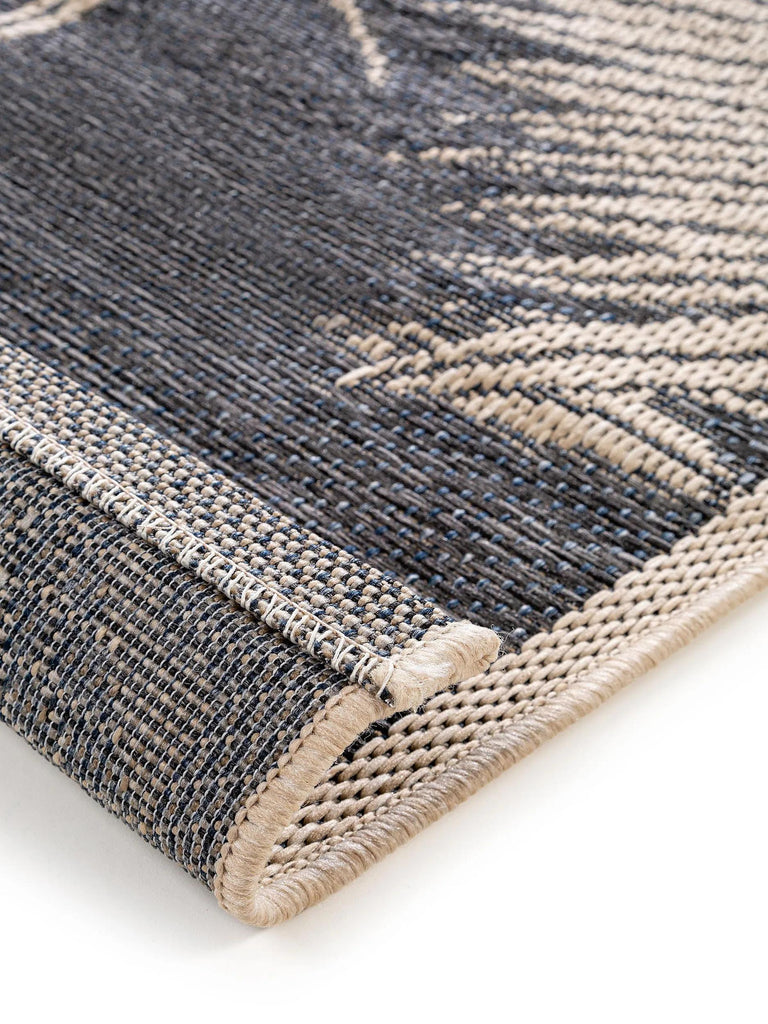 Tapis moderne  motif à fleurs gris et beige d'intérieur et d'extérieur 100x150 cm